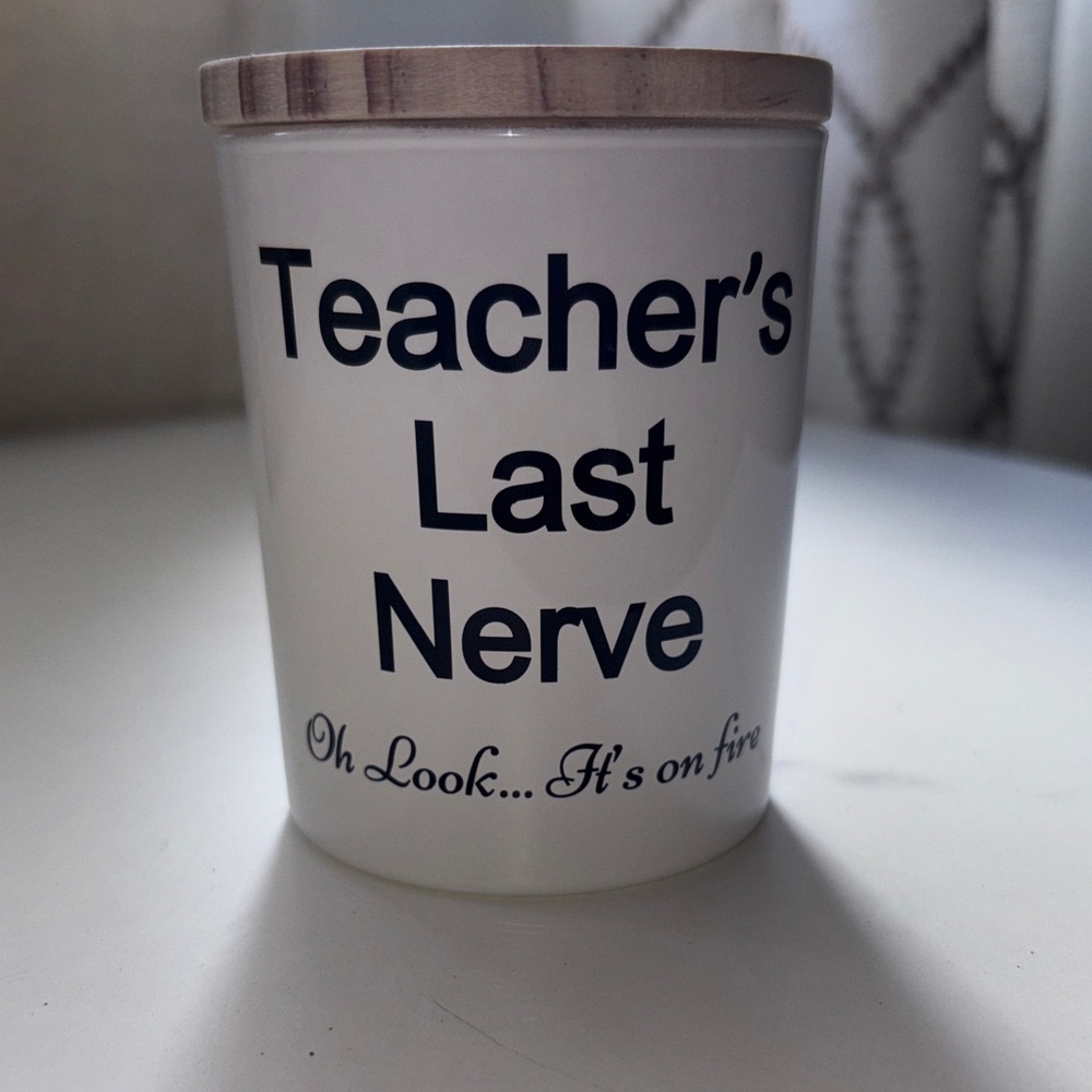 White Candle with Humorous Text